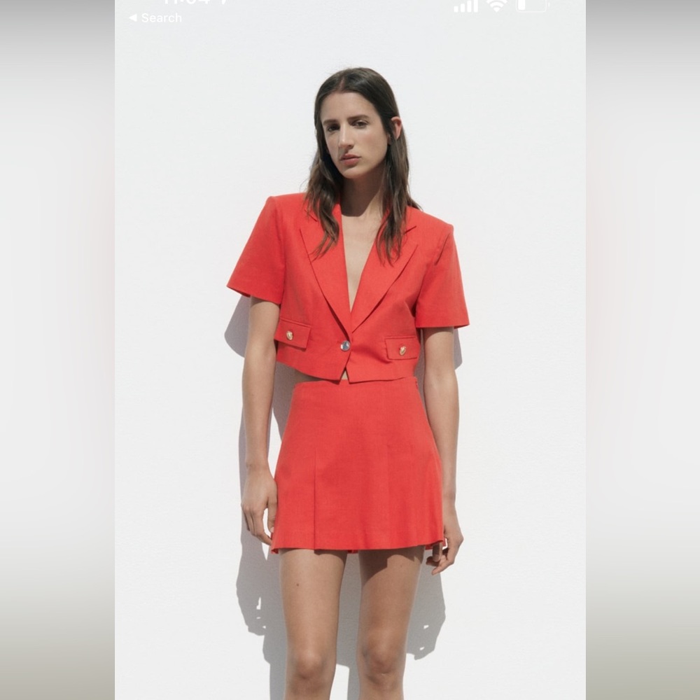 Zara Linen Blazer and Skort set. Size small